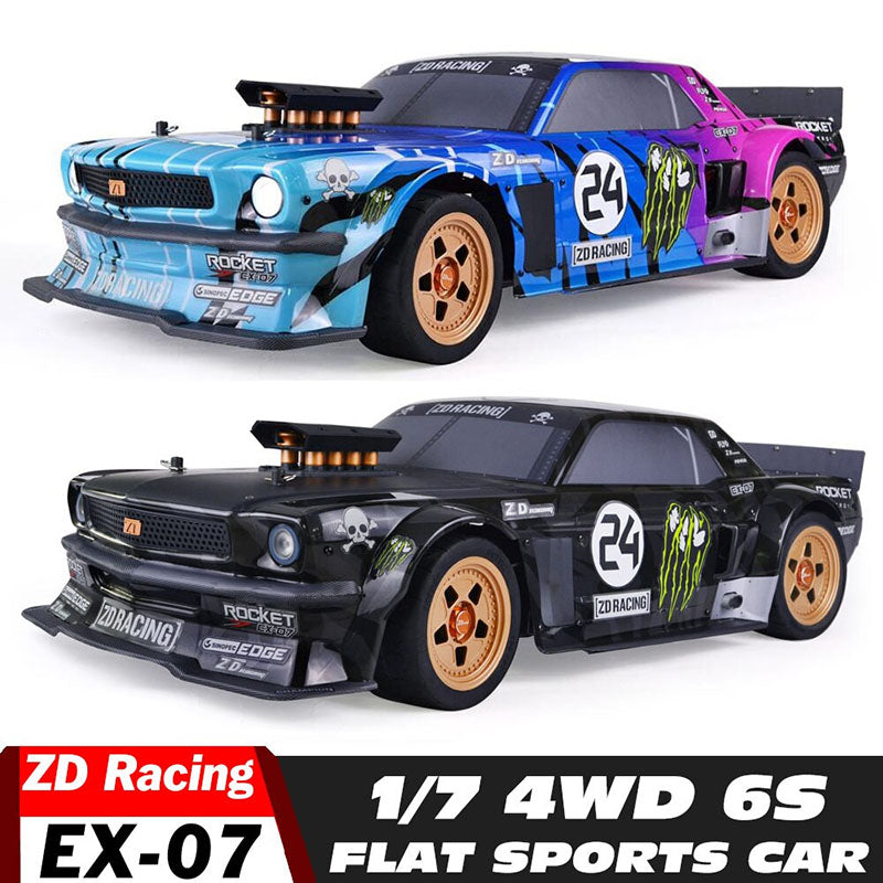 ZD Racing EX07 1/7 4WD RC Car High-Speed 130km/h Professional Flat Drift Sports Car Electric RC Model Toys Gift