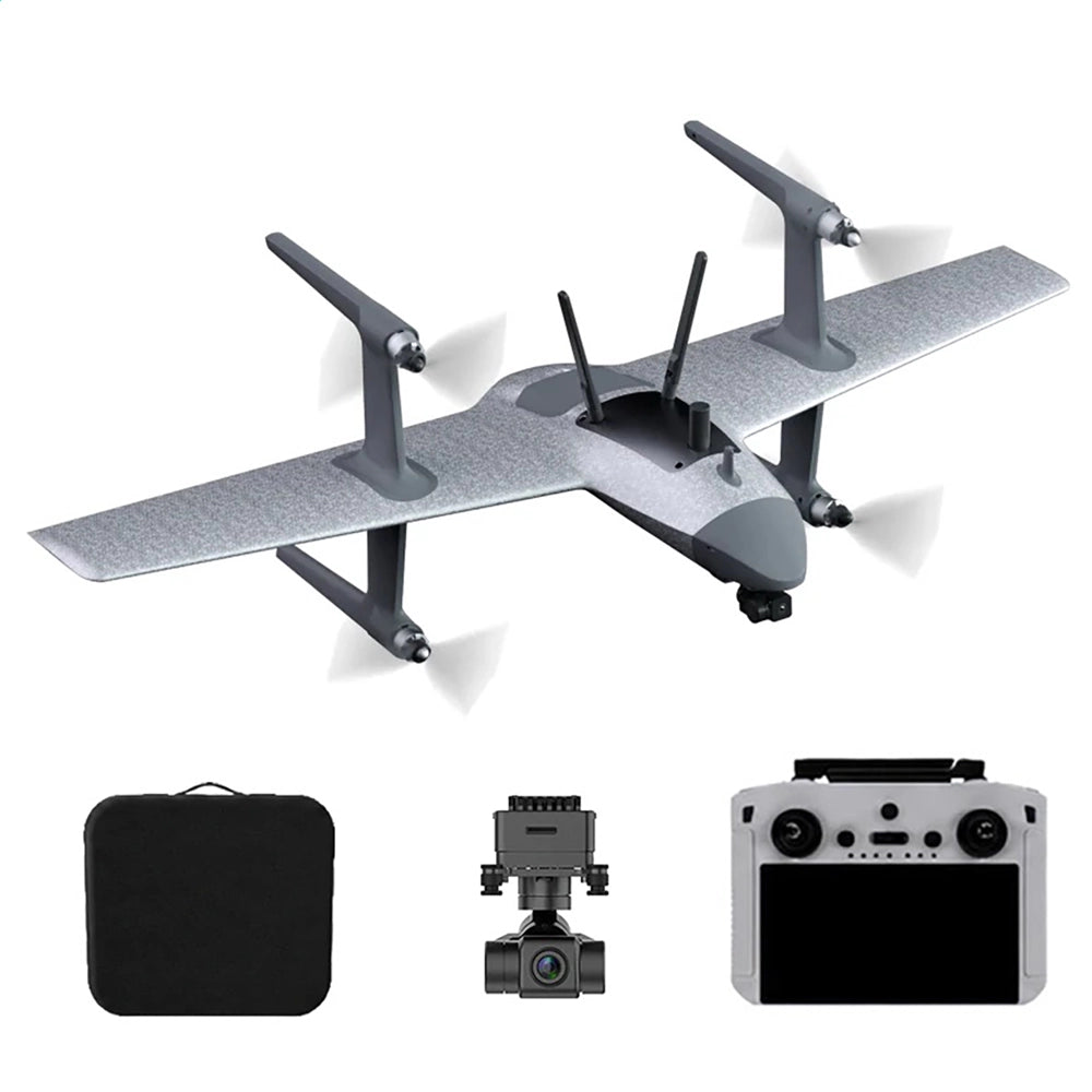 HEQUVA Swan Voyager K8-V2 VTOL Fixed Wing UAV 60 Min Flight Time 4K FPV RC Drone RTF