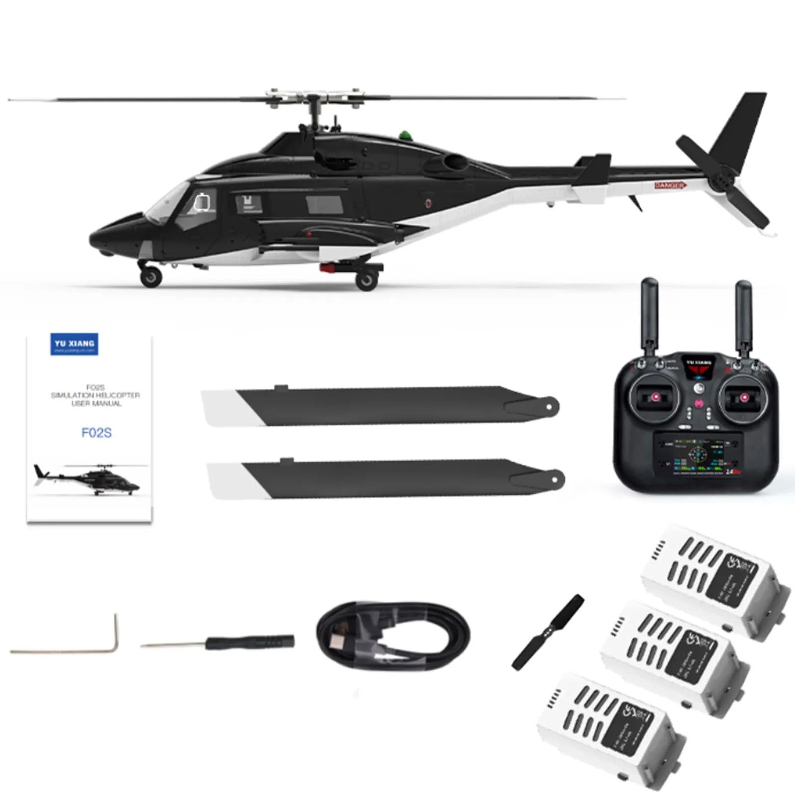 YUXIANG F02S Airwolf RC Helicopter 2.4G 9CH 6G GPS Optical Flow Localization Altitude Hold Dual Brushless 1:34 Flybarless Helicopter