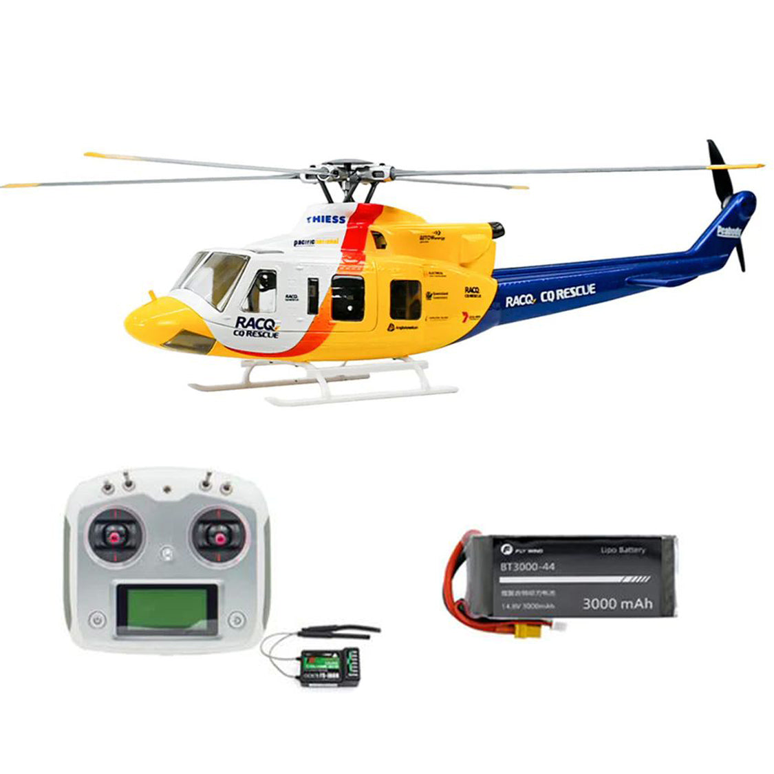 FLYWING Bell 412 470L V4 Military Rescue RC Helicopter Upgraded ACE flight control System RTF Helicopter