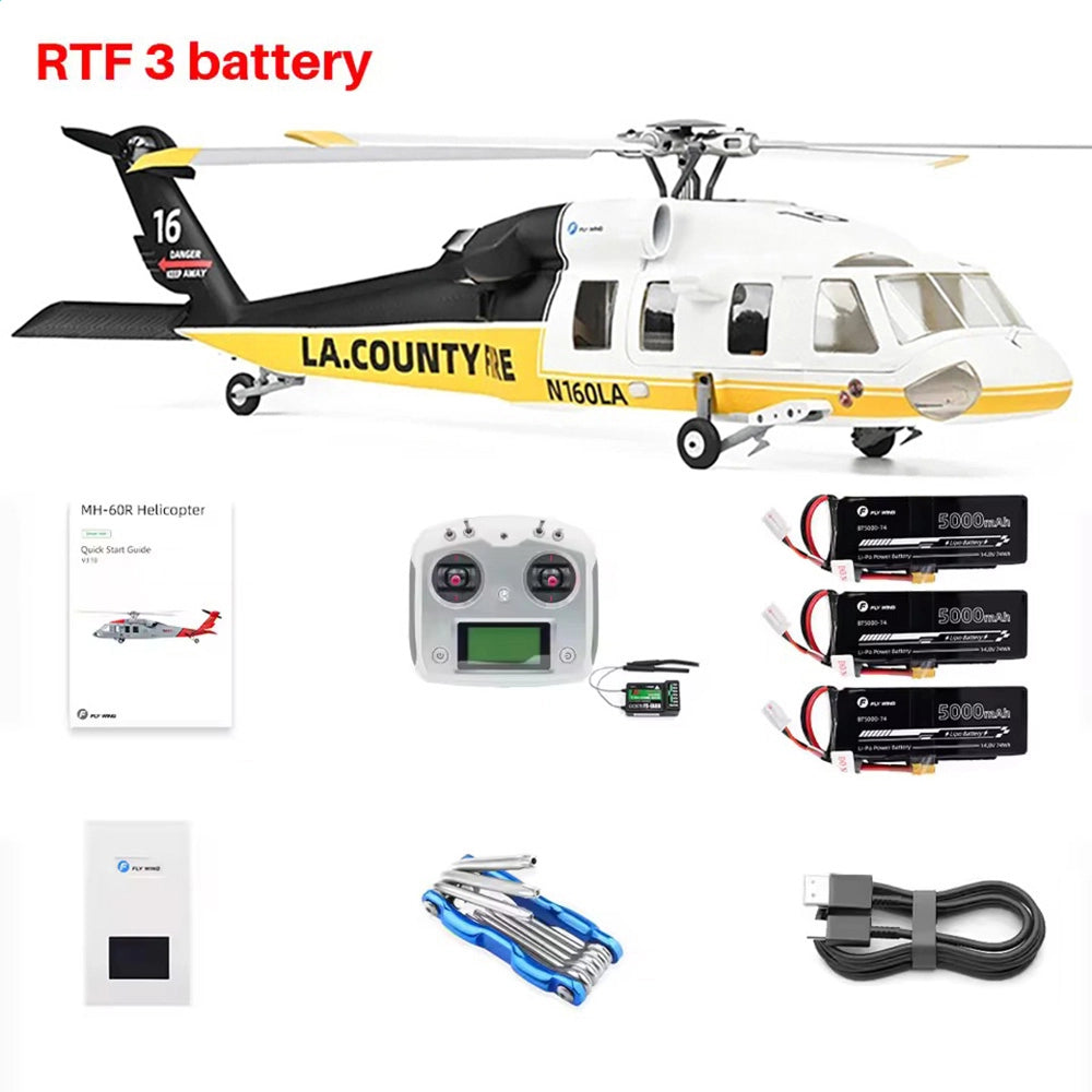 FLYWING UH-60L Firehawk 470L Scale Black Hawk 4-Blade ACE Flight Controller GPS RTF RC Helicopter