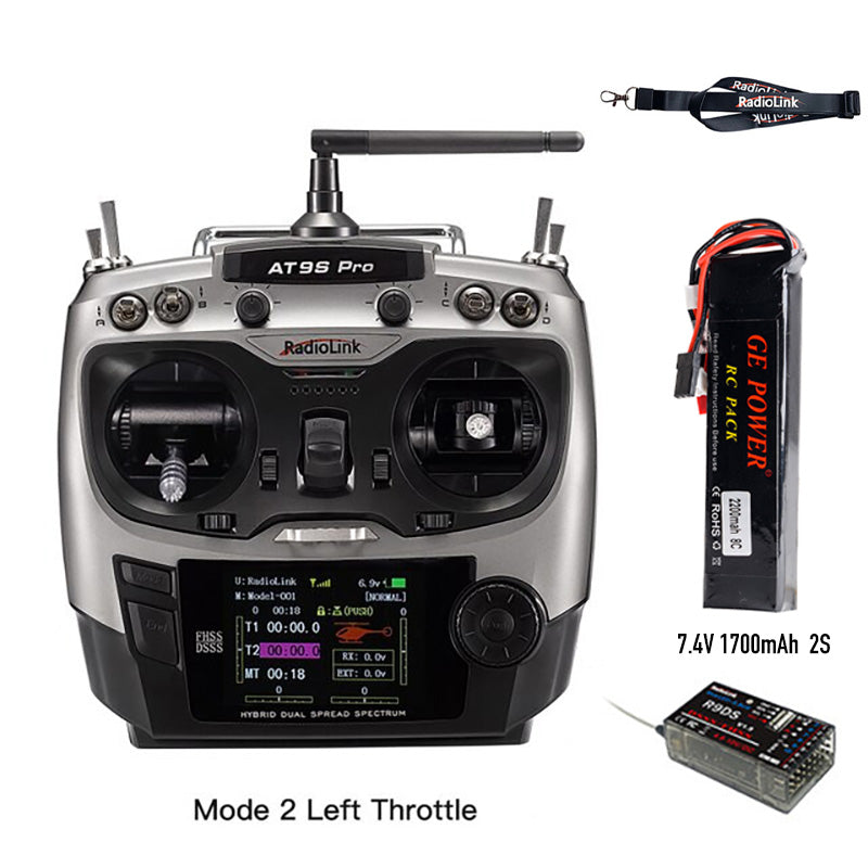 Radiolink AT9S Pro 12CH 2.4G Radio Transmitter R9DS Receiver Support Crossfire Protocol for for Airplane/Jet/FPV Racing Drone/Quad/RC Truck Car/Boat
