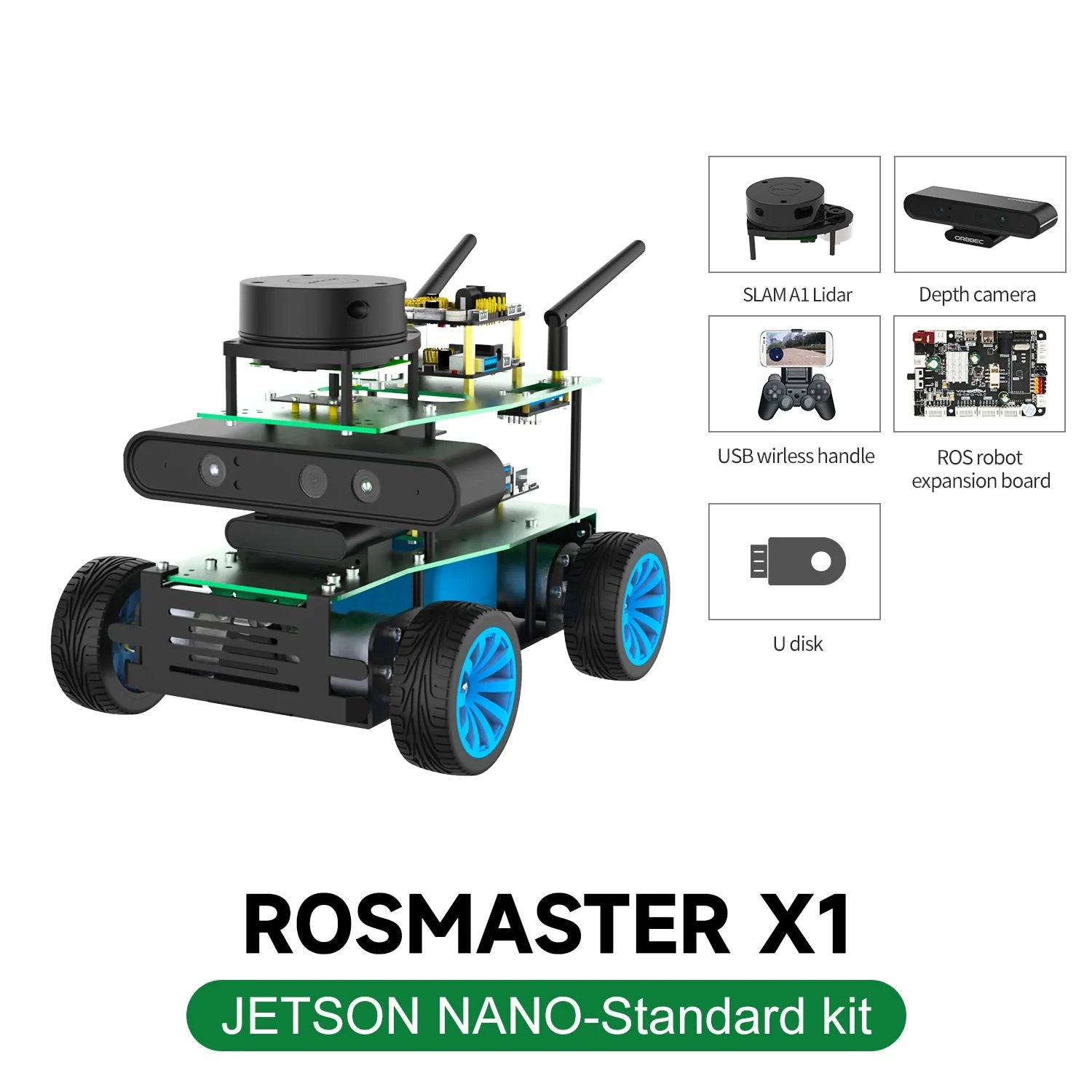 ROSMASTER X1 ROS STEM Education Python Programming Robot for Jetson NANO 4GB/TX2 NX/RaspberryPi 4B