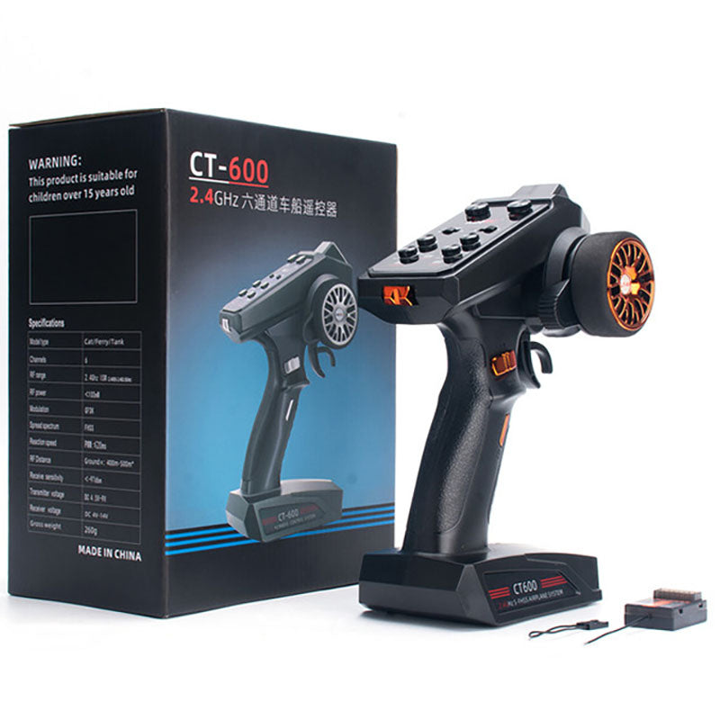 HotRC CT-600 6CH 2.4GHz FHSS One-handed Control Radio Transmitter for RC Toy Car Boat Tank Racer Drone Quadcopter Part