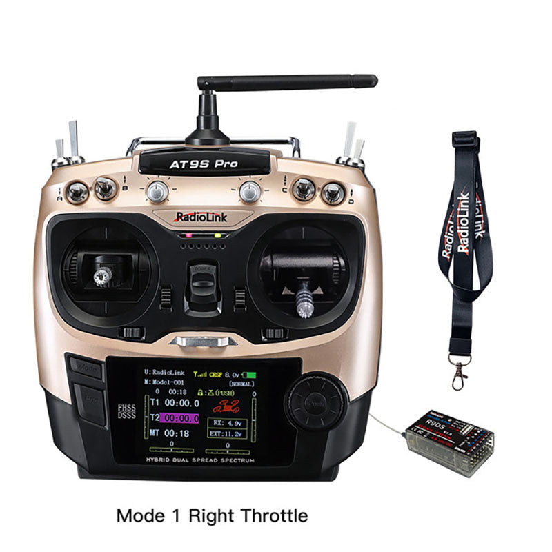 Radiolink AT9S Pro 12CH 2.4G Radio Transmitter R9DS Receiver Support Crossfire Protocol for for Airplane/Jet/FPV Racing Drone/Quad/RC Truck Car/Boat