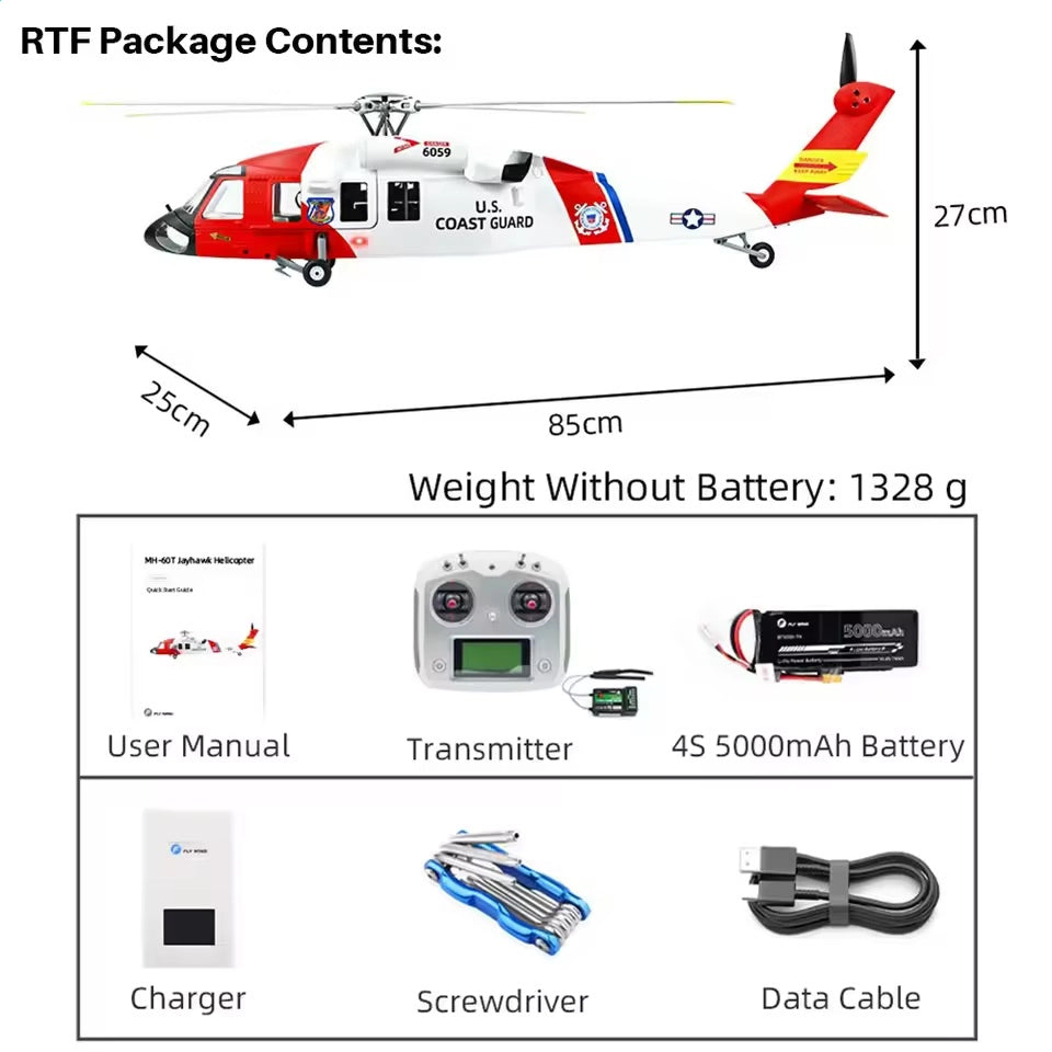 FLYWING MH-60T Jayhawk 470L Scale RC Helicopter GPS ACE Flight Controller RTF Helicopter