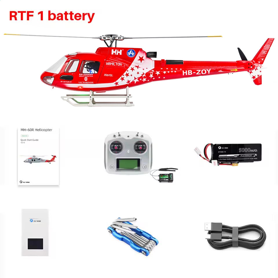 FLYWING AS350 RC Helicopter 470 Class ACE Flight Control 6CH GPS Helicopter LED Light RTF Helicopter