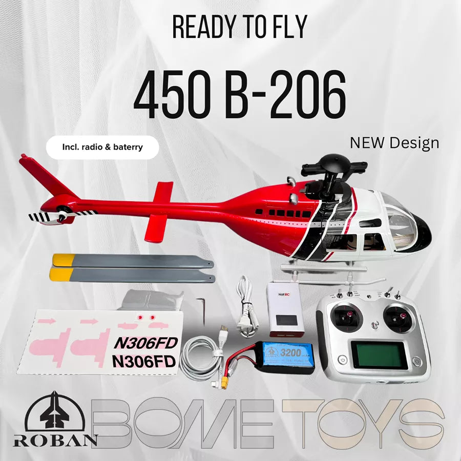 ROBAN Bell-206 450 RC Helicopter 2.4G 11CH GPS Stabilized Scale Flybarless PNP/RTF With X1 Flight Controller