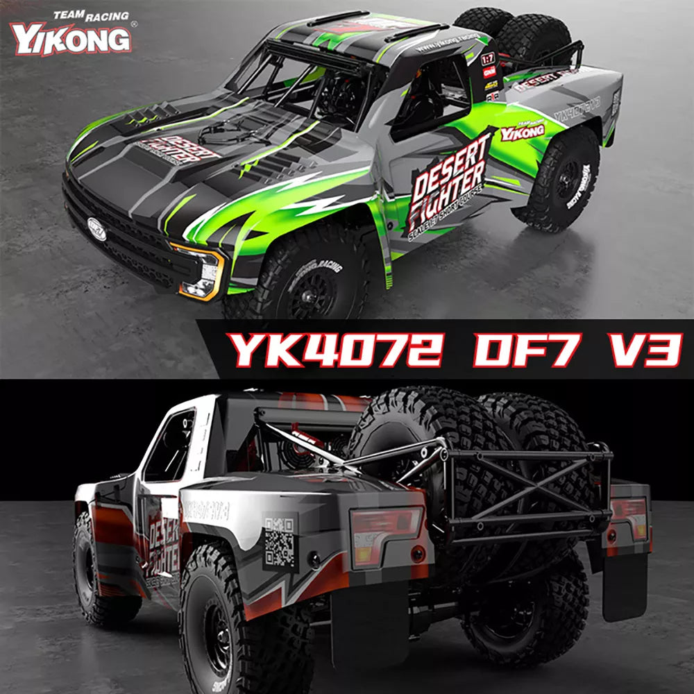 YIKONG YK4072 V3 DF7 1/7 6S Brushless 4WD RC Short Truck Rear Straight Bridge Desert RC Car High Quality Toy Car