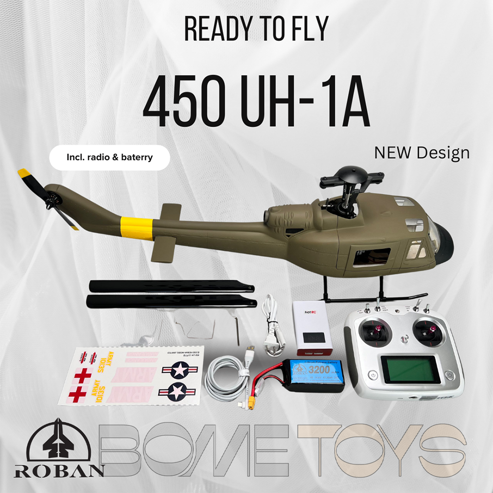 ROBAN UH-1D Huey 450 RC Helicopter 2.4G 11CH GPS Stabilized Flybarless PNP/RTF With X1 Flight Controller
