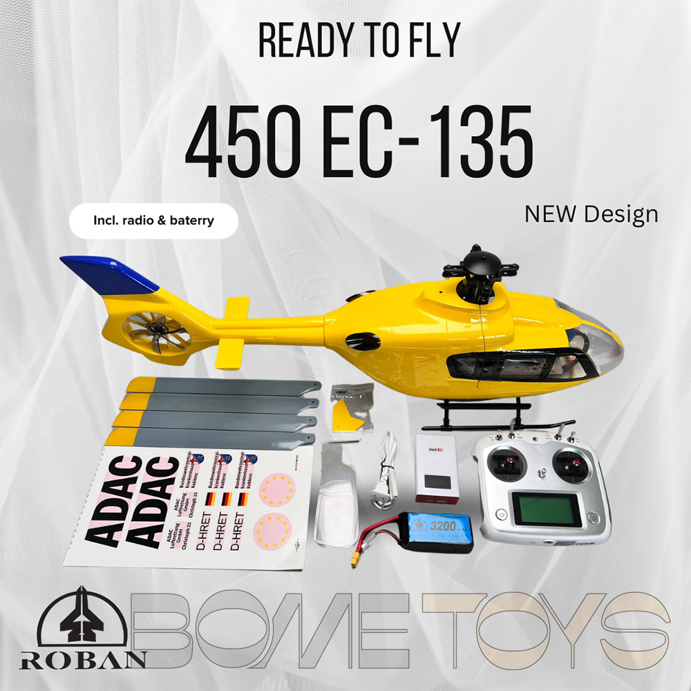 ROBAN EC135 450L Class RC Helicopter 4-blade 2.4G 11CH GPS Stabilized Flybarless PNP/RTF With X2 Flight Controller