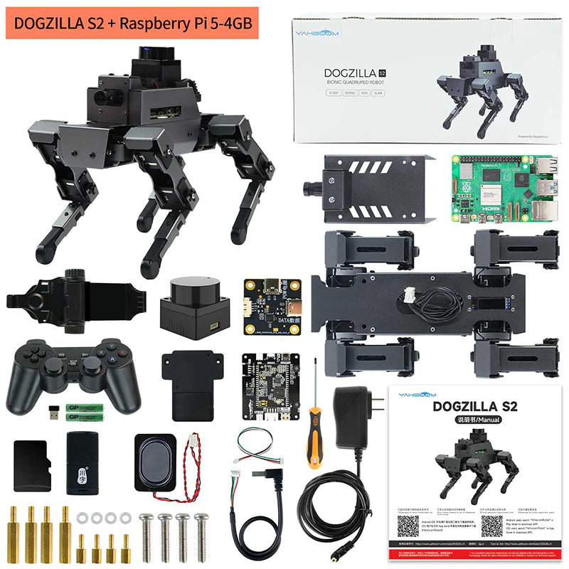 Yahboom 12DOF Robot Dog DOGZILLA S1/S2 STEM Education Python Programming Robot for Raspberry Pi 4B(Ubuntu 20.04+ROS2)