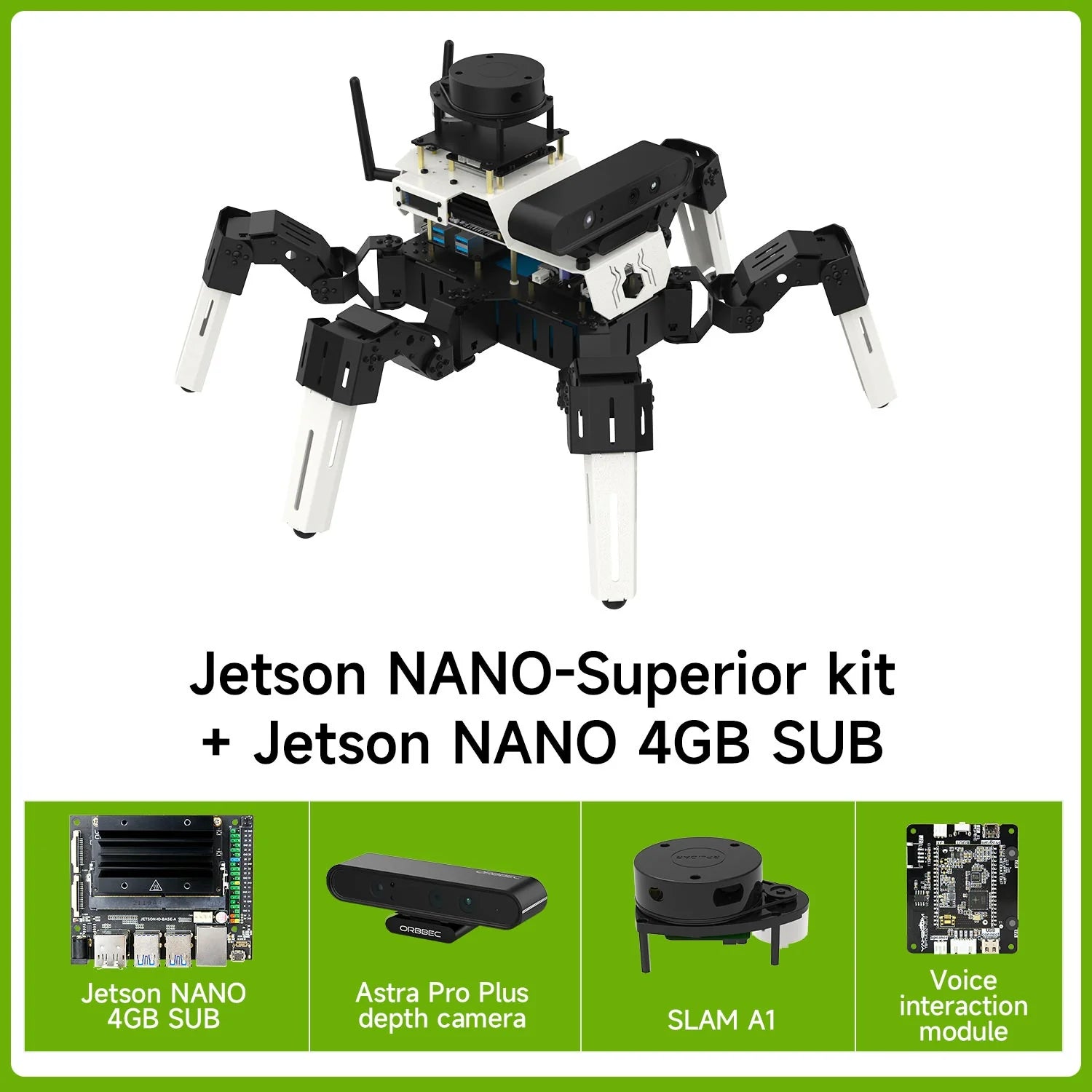 Yahboom 18DOF Muto RS Hexapod Robot ROS2 STEM Education Python Programming Robot for Raspberry Pi 4B and NVIDIA Jetson NANO