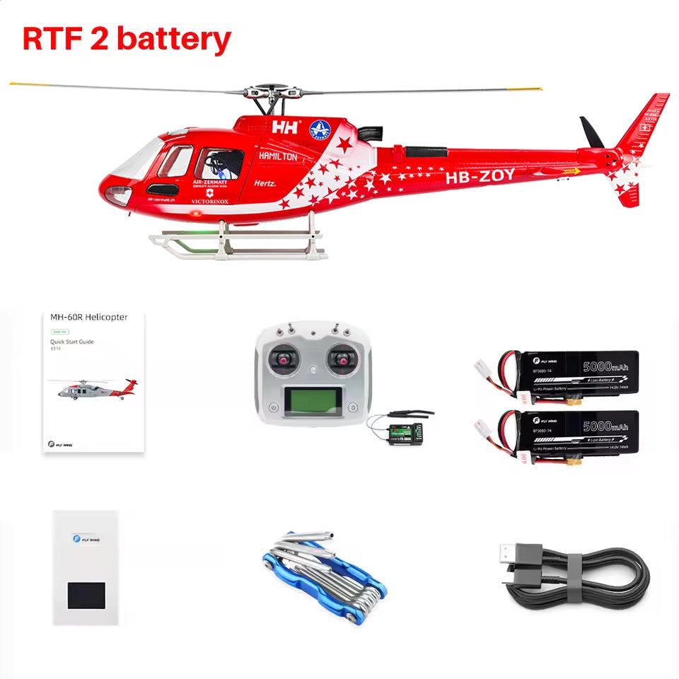 FLYWING AS350 RC Helicopter 470 Class ACE Flight Control 6CH GPS Helicopter LED Light RTF Helicopter