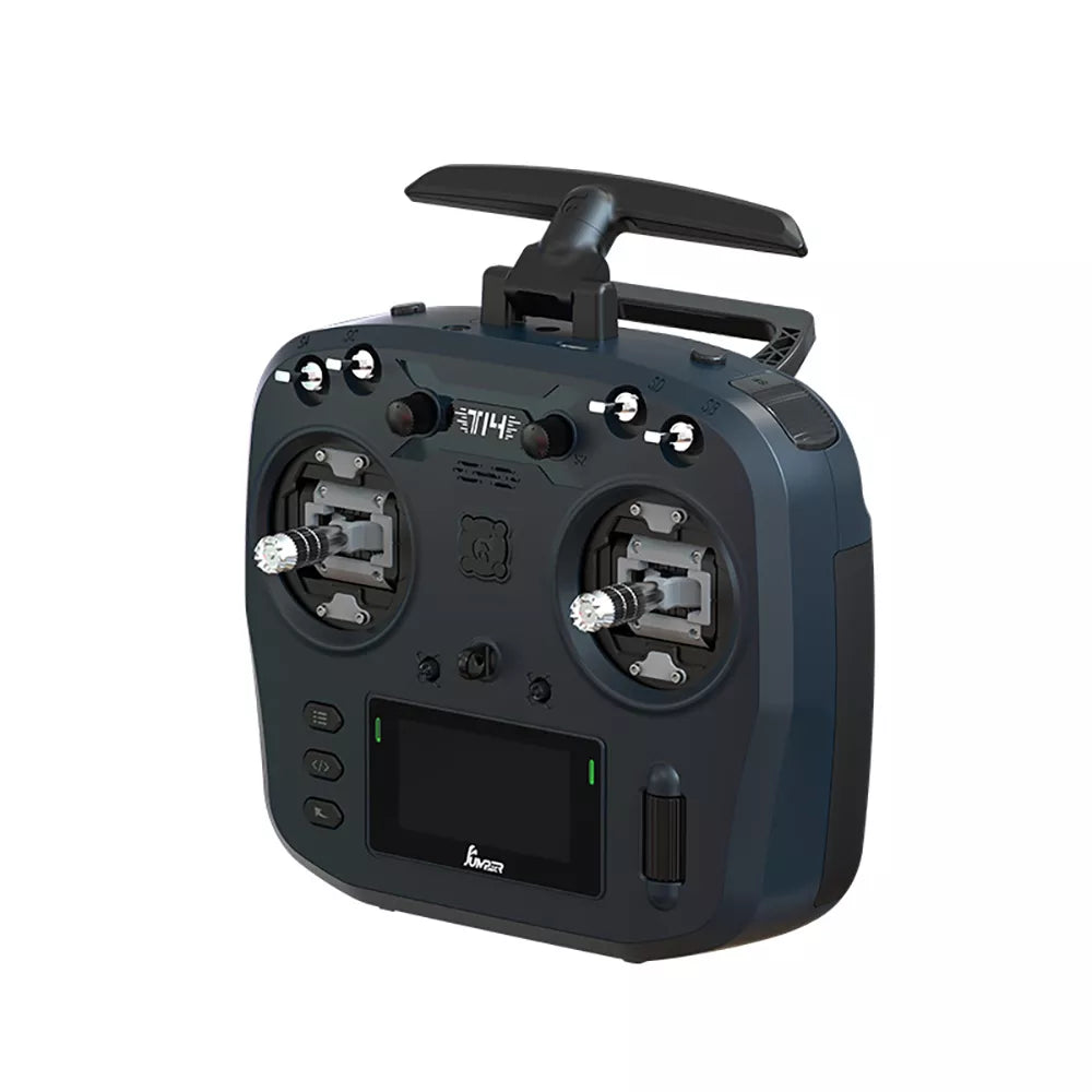 Jumper T14 Remote Control 2.4Ghz/915Mhz CNC Hall Sensor Gimbals 1W ELRS Transmitter Bi-directional Foldable Antenna OLED Display