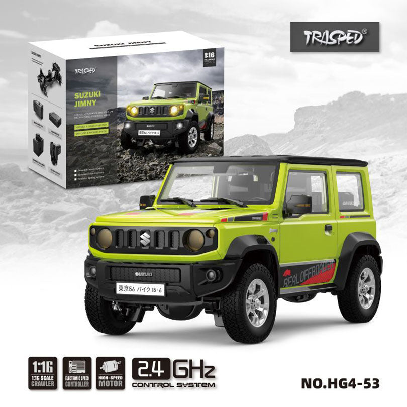 HG HG4-53 TRASPED SUZUKI JIMNY RC Car 1/16 3WD Rock Crawler LED Light Simulated Sound Off-Road Climbing Truck Full Proportional RC Toys
