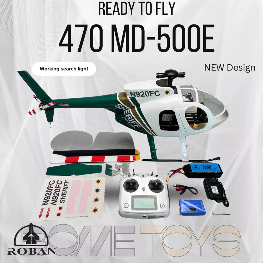 ROBAN 470 MD-500E Bird Helicopter GPS X2 Flight Control System LED Lighting System PNP/RTF Version RC Helicopter