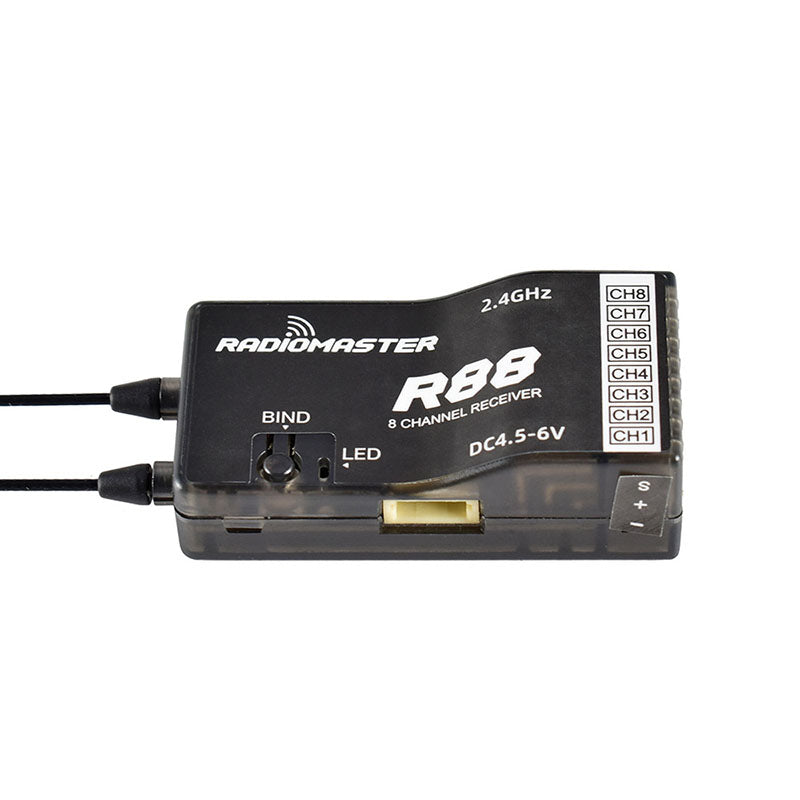 RadioMaster R88 2.4GHz 8CH Over 1KM PWM Nano Receiver Compatible FrSky D8 Support Return RSSI for RC Drone