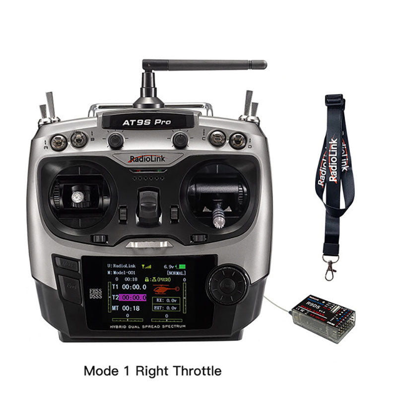 Radiolink AT9S Pro 12CH 2.4G Radio Transmitter R9DS Receiver Support Crossfire Protocol for for Airplane/Jet/FPV Racing Drone/Quad/RC Truck Car/Boat