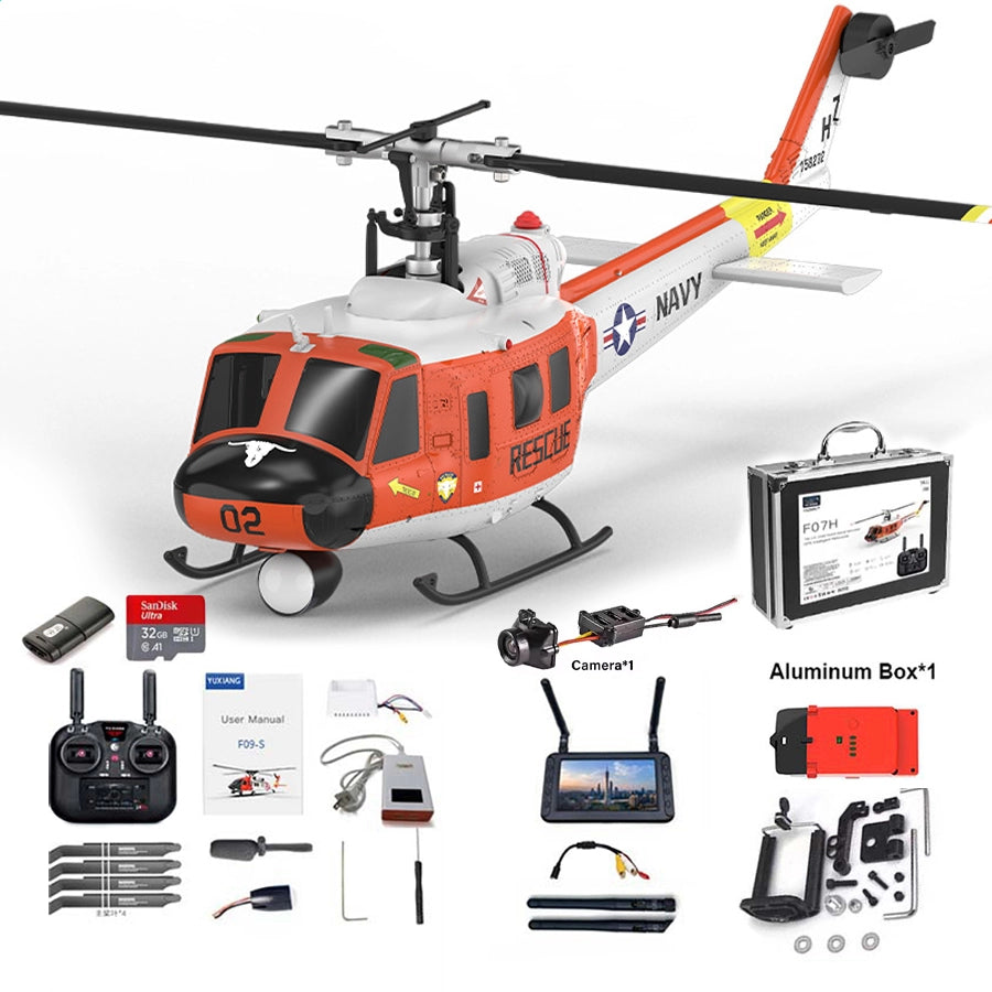 YUXIANG F07H Huey UH-1D RC Helicopter NAVY Rescue Scale GPS Optical Flow Positioning Intelligent Altitude Hold Helicopter