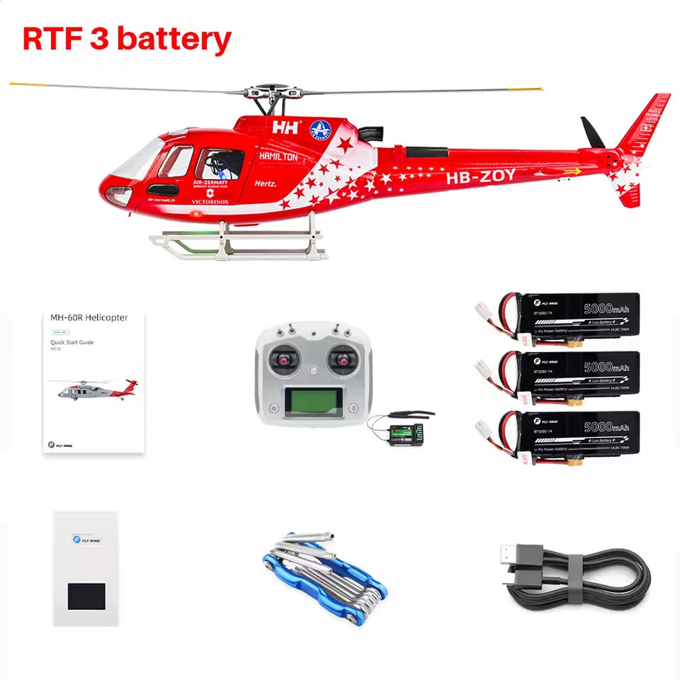 FLYWING AS350 RC Helicopter 470 Class ACE Flight Control 6CH GPS Helicopter LED Light RTF Helicopter