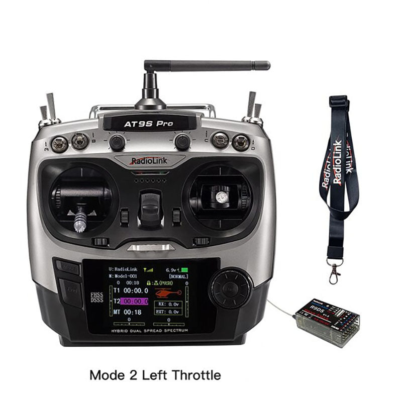 Radiolink AT9S Pro 12CH 2.4G Radio Transmitter R9DS Receiver Support Crossfire Protocol for for Airplane/Jet/FPV Racing Drone/Quad/RC Truck Car/Boat