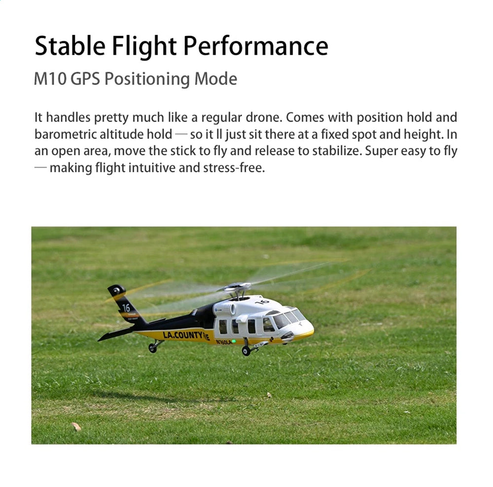 FLYWING UH-60L Firehawk 470L Scale Black Hawk 4-Blade ACE Flight Controller GPS RTF RC Helicopter