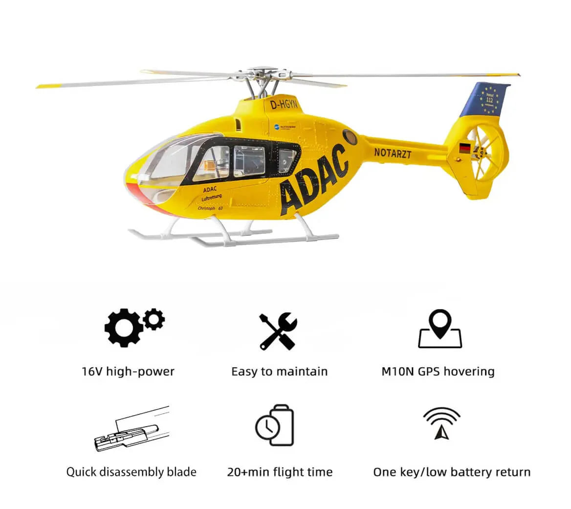 FLYWING EC135 470L RC Helicopter 6CH GPS Upgraded ACE flight control System 4 Blade Rotor RTF Helicopter