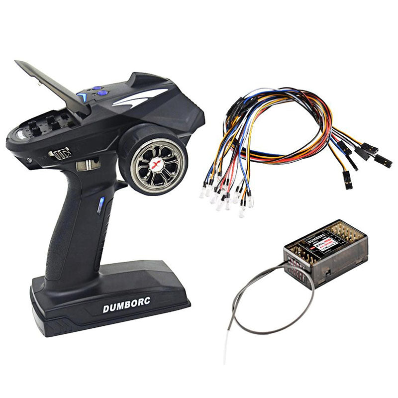 DumboRC X6P 2.4G 6CH Transmitter X6DC Receiver DC LED Light Set For RC Crawler Car Boat Tank Vehicle TRX4 Axial SCX10 D90