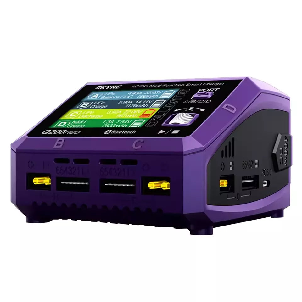 SKYRC Q200neo Lipo Battery Balance Charger Discharger AC200W DC400W 10A for 1-6S LiPo Li-ion Life LiHV 2-15s NiCd NiMH PB