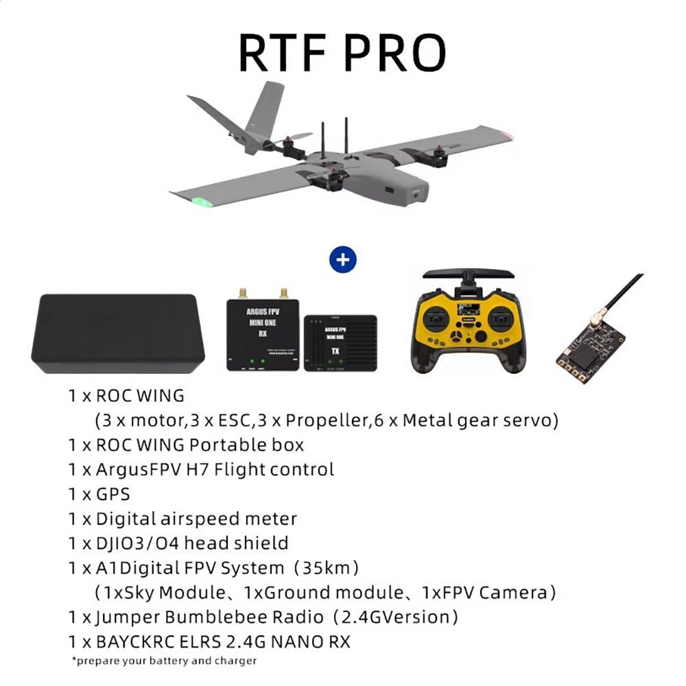 AFModel ROCWING VTOL Drone 3-axis FPV Fixed-wing Airplane UAV Model Airplane Reconnaissance Airplane