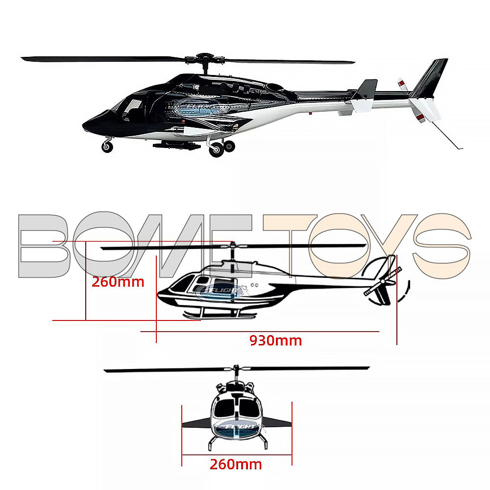 ROBAN 470L Airwolf Helicopter GPS Mode X2 Flight Control System LED Lighting System RC Helicopter