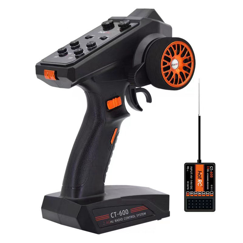 HotRC CT-600 6CH 2.4GHz FHSS One-handed Control Radio Transmitter for RC Toy Car Boat Tank Racer Drone Quadcopter Part