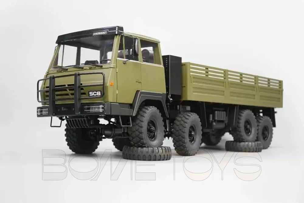 CROSSRC SC8 Metal Version 1/12 RC Military Truck 8X8 RC Car Dual Front Axle Steering Simulation Off-Road Vehicle KIT/RTR