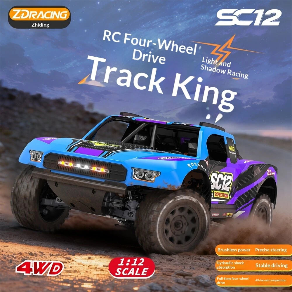 ZD Racing SC12 4WD 3S Brushless RC Car 1/12 Off-Road Short Course Truck Aluminum Alloy Chassis LED Light