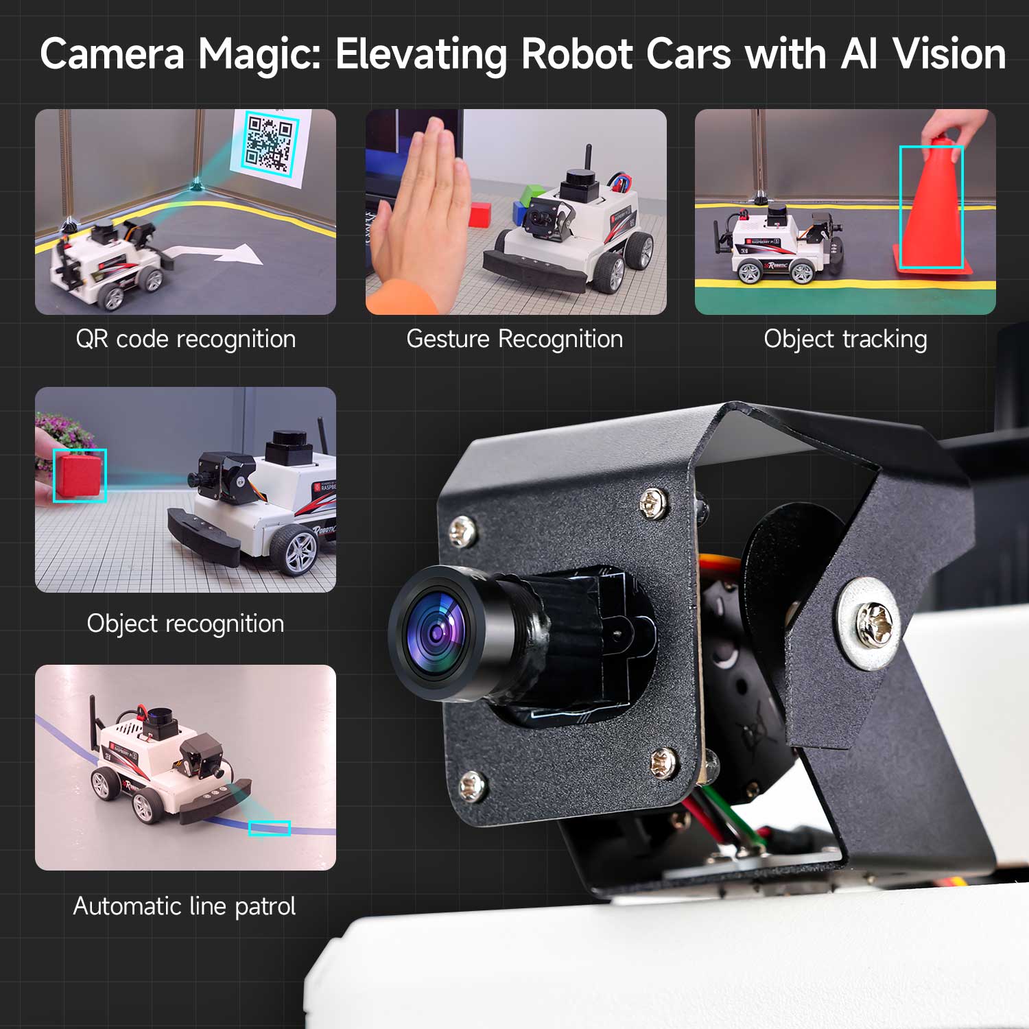 Yahboom MicroROS-Pi5 ROS2 STEM Education Python Programming Robot Car for Raspberry Pi 5 (ROS2-HUMBLE + Python3)