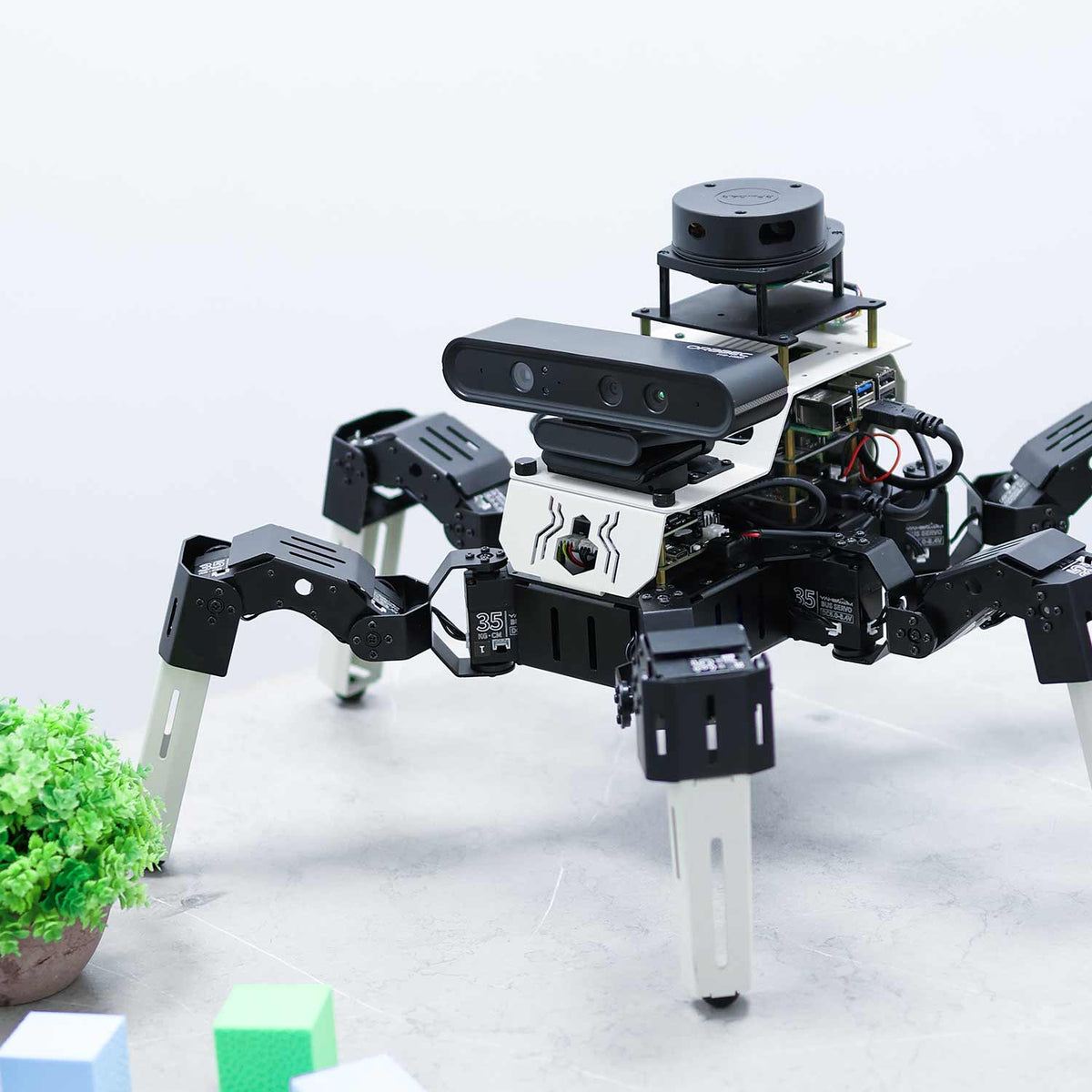 Yahboom 18DOF Muto RS AI Large Language Model Hexapod Robot ROS2 for Raspberry Pi 5 STEM Education Python Programming Robot