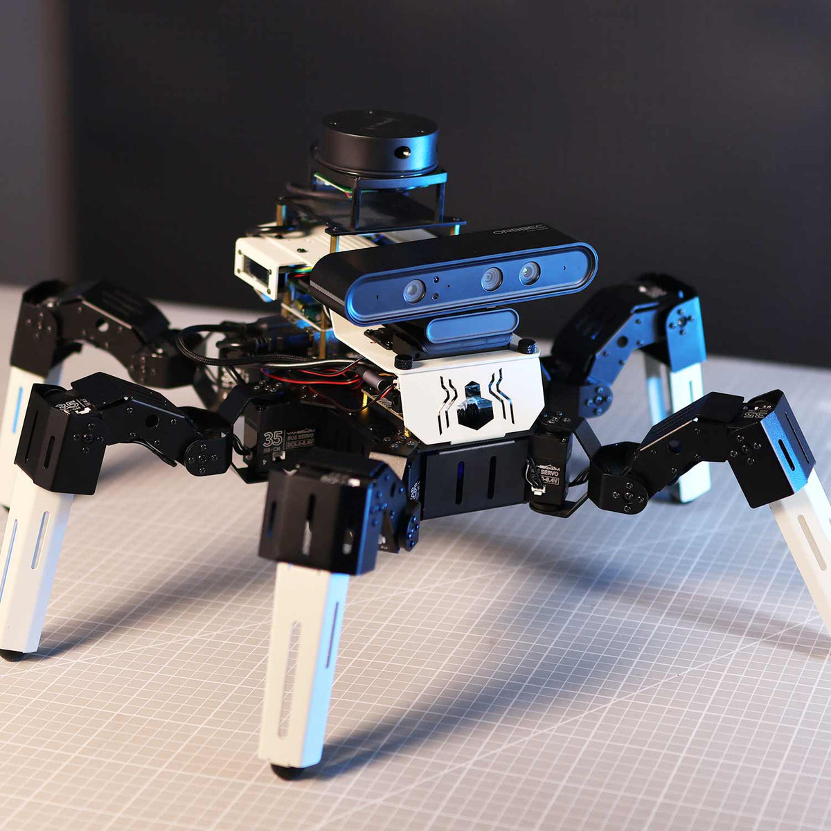 Yahboom 18DOF Muto RS AI Large Language Model Hexapod Robot ROS2 for Raspberry Pi 5 STEM Education Python Programming Robot