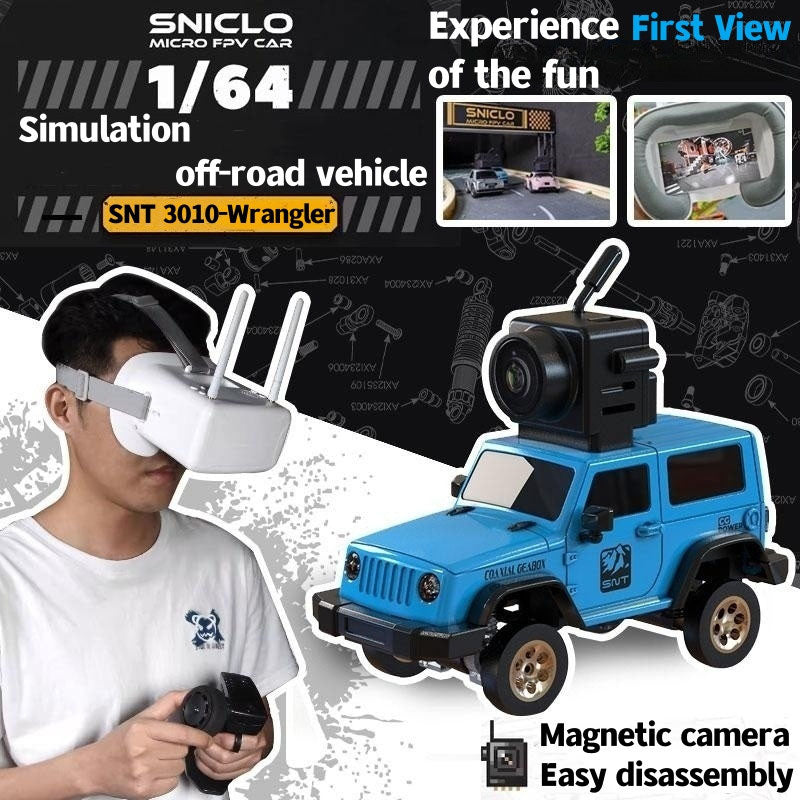 SNICLO SNT 1:64 3010 Off-Road FPV Car 4WD Micro FPV Car With Goggles Mangetic Removable FPVBOX Climbing Truck Kids Toy Gift
