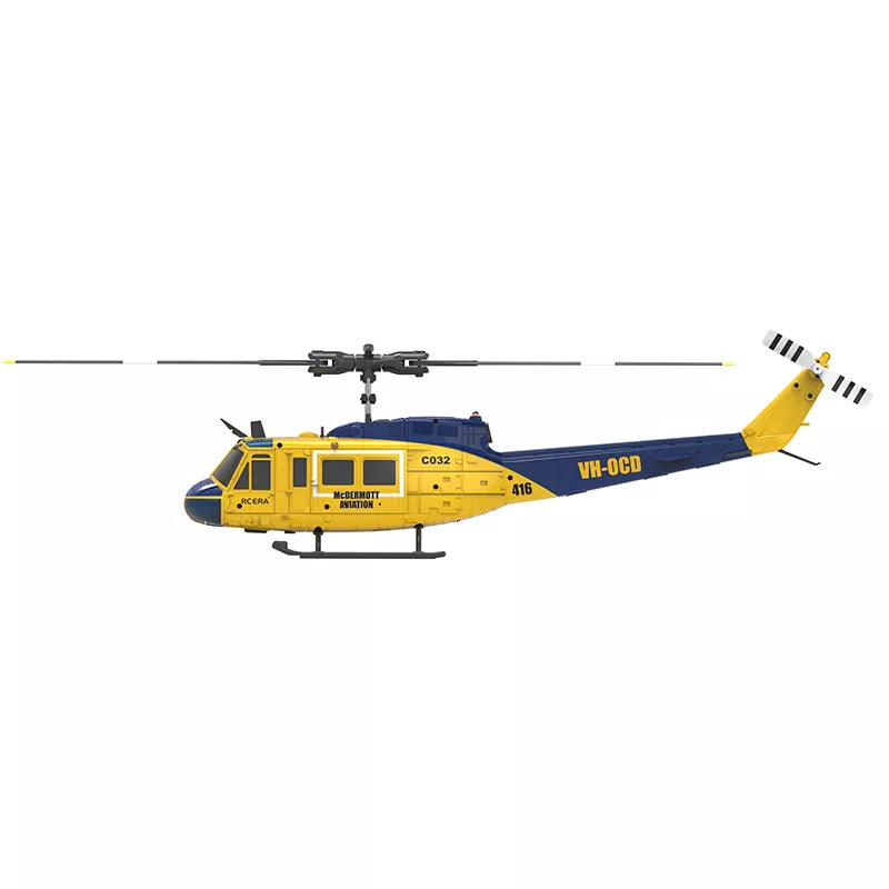 RCERA C032 UH-1 RC Helicopter 6CH 1/48 6-axis Gyro Barometer Altitude Determination Optical Flow Positioning TOF Laser Radar Aerobatic Helicopter