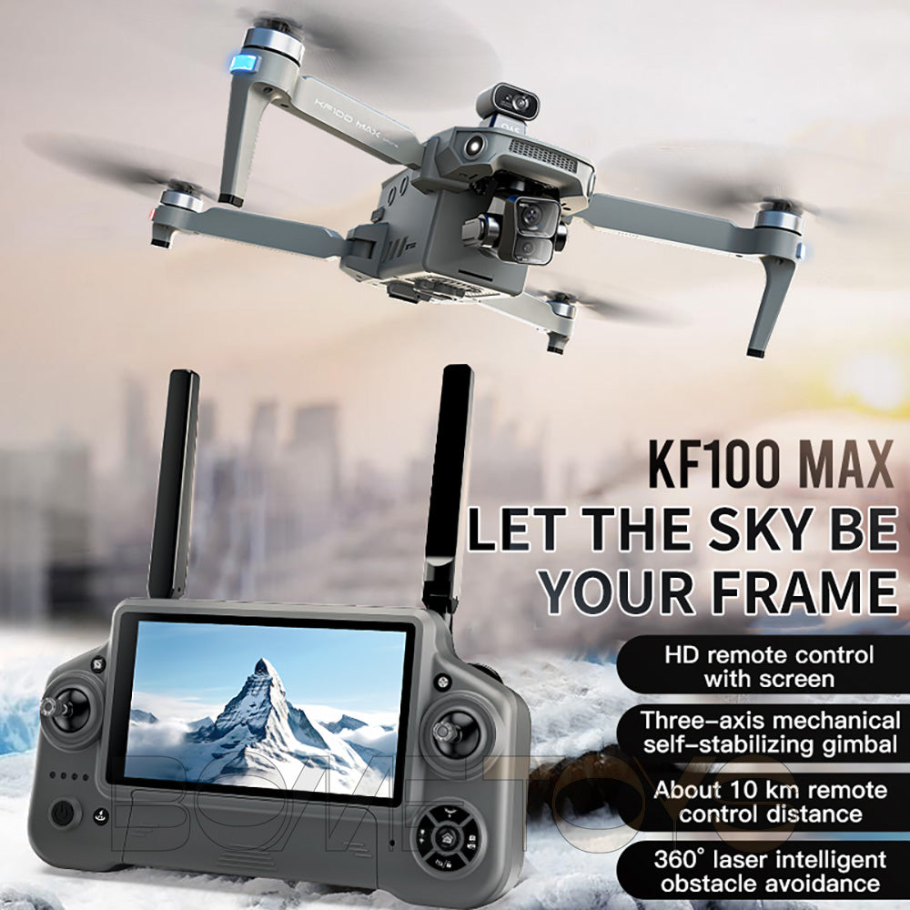 KF100 3-Axis Gimbal 4K Drone EIS Camera Large size Intelligent Obstacle Avoidance 10KM 5G GPS Quadcopter with Screen Remote control