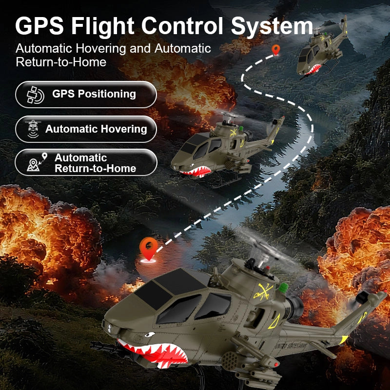 YUXIANG F112S AH-1 Cobra RC Helicopter 9CH GPS Optical Flow Localization TOF Altitude Hold Brushless Motor 1:32 Scale Helicopter