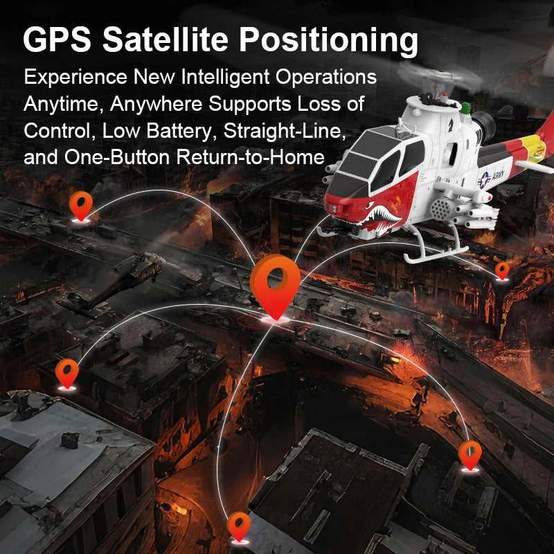 YUXIANG F112S AH-1 Cobra RC Helicopter 9CH GPS Optical Flow Localization TOF Altitude Hold Brushless Motor 1:32 Scale Helicopter