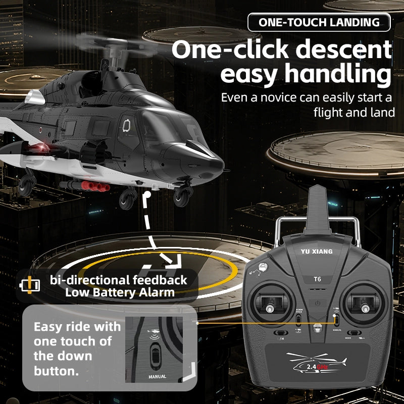 YUXIANG F02 Airwolf Helicopter Auto Stabilized 6CH 6-Axis Gyro Stabilization Optical Flow Positioning RC Helicopter