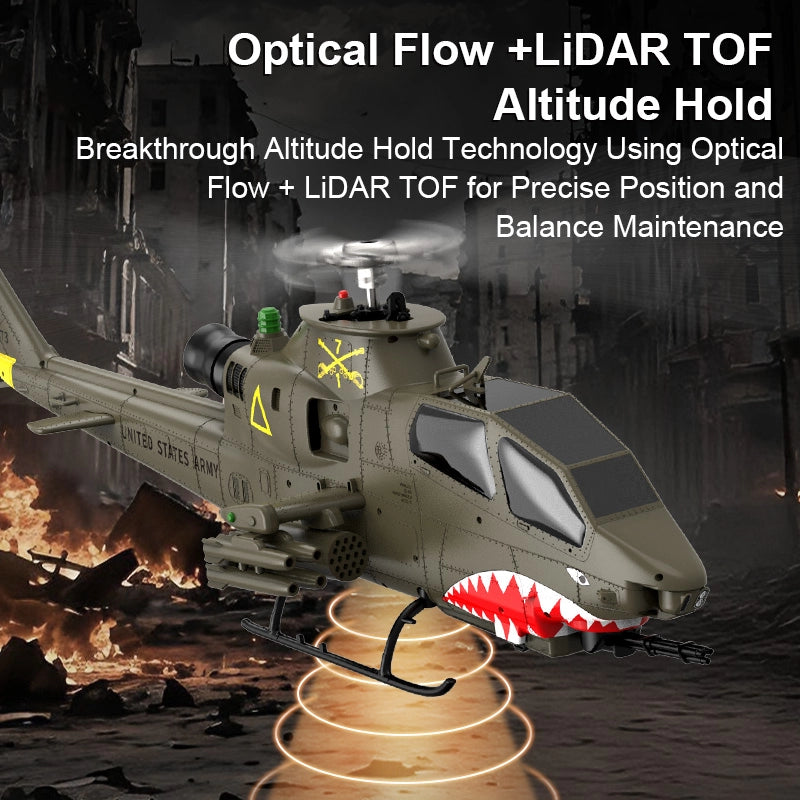 YUXIANG F112S AH-1 Cobra RC Helicopter 9CH GPS Optical Flow Localization TOF Altitude Hold Brushless Motor 1:32 Scale Helicopter