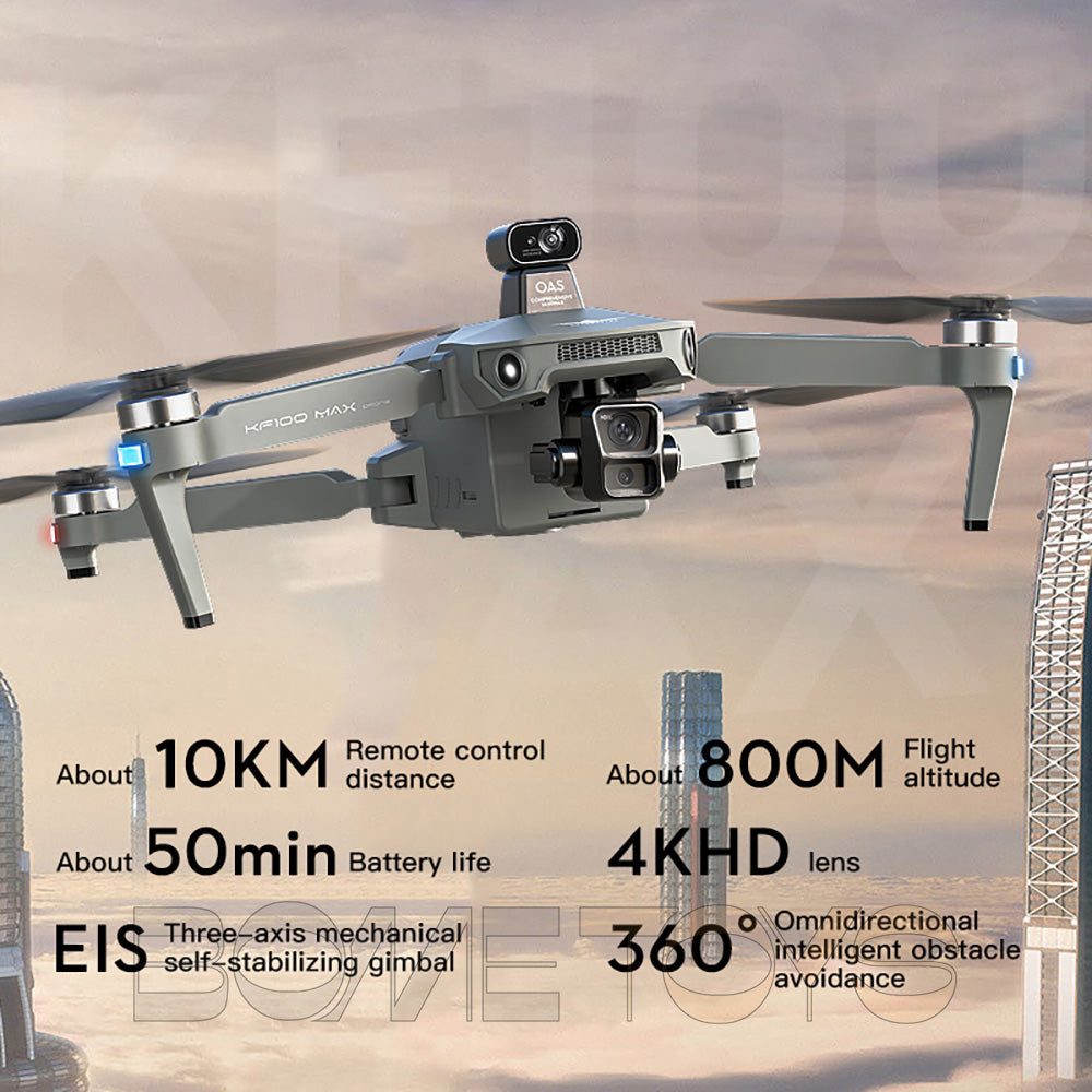KF100 3-Axis Gimbal 4K Drone EIS Camera Large size Intelligent Obstacle Avoidance 10KM 5G GPS Quadcopter with Screen Remote control