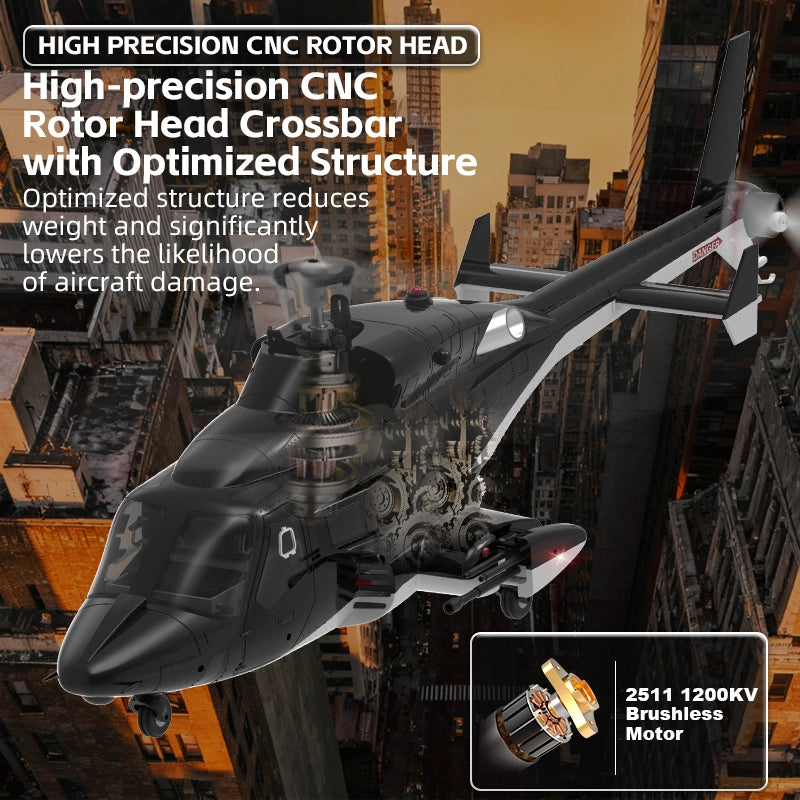 YUXIANG F02 Airwolf Helicopter Auto Stabilized 6CH 6-Axis Gyro Stabilization Optical Flow Positioning RC Helicopter