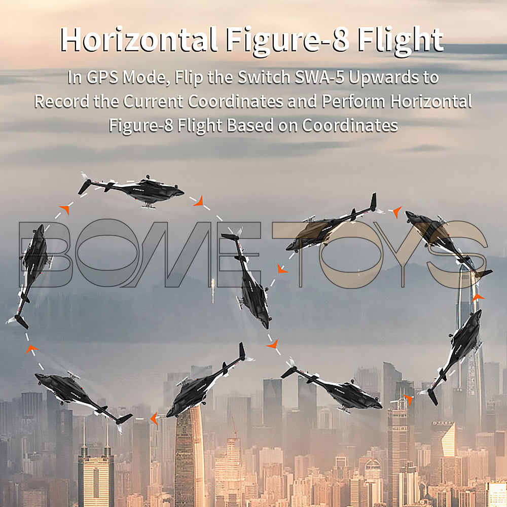 YUXIANG F02S Airwolf RC Helicopter 2.4G 9CH 6G GPS Optical Flow Localization Altitude Hold Dual Brushless 1:34 Flybarless Helicopter