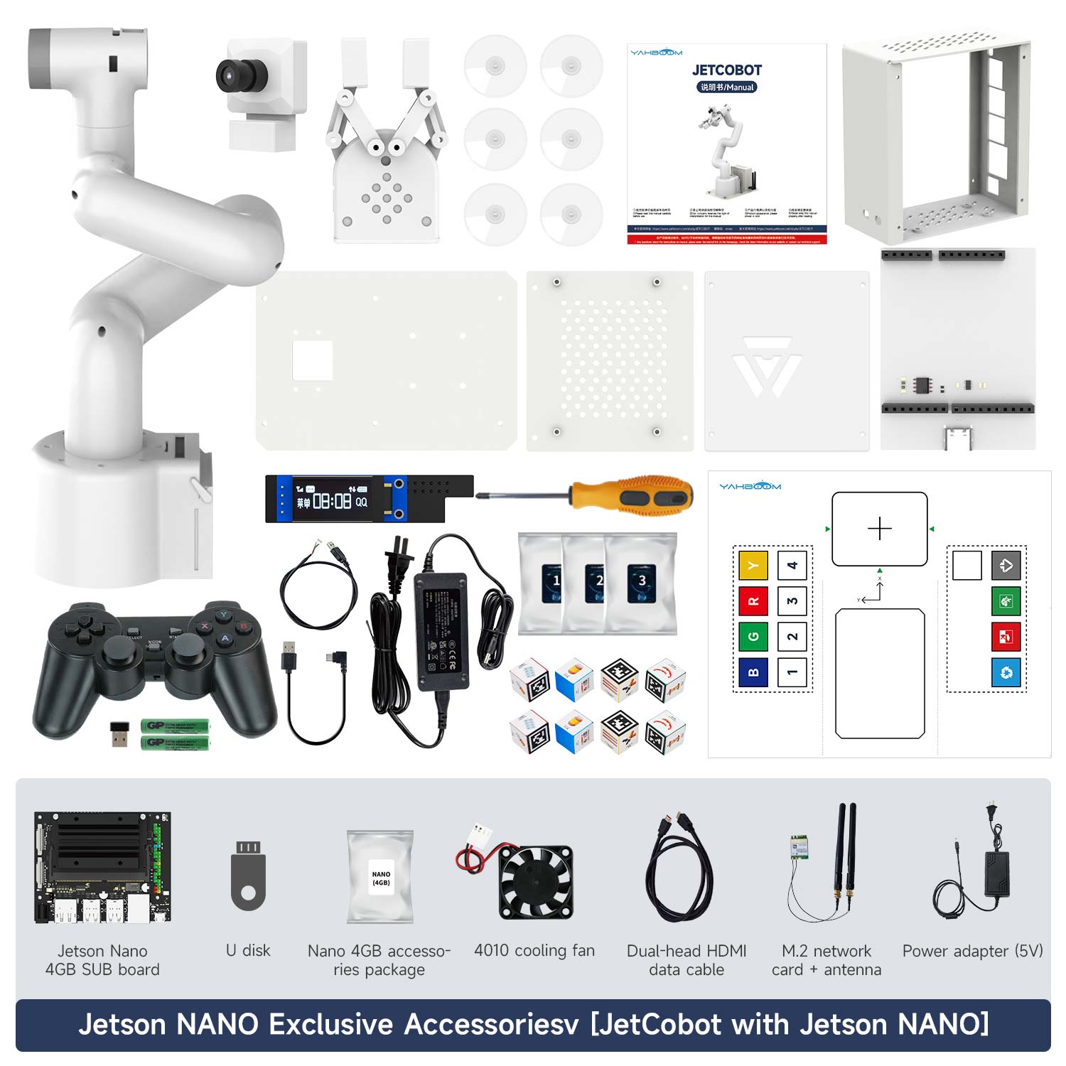 Yahboom JetCobot 7-axis visual collaborative robotic arm STEM Education Python Programming Robot for Jetson NANO 4GB/Orin NANO SUPER/Orin NX SUPER