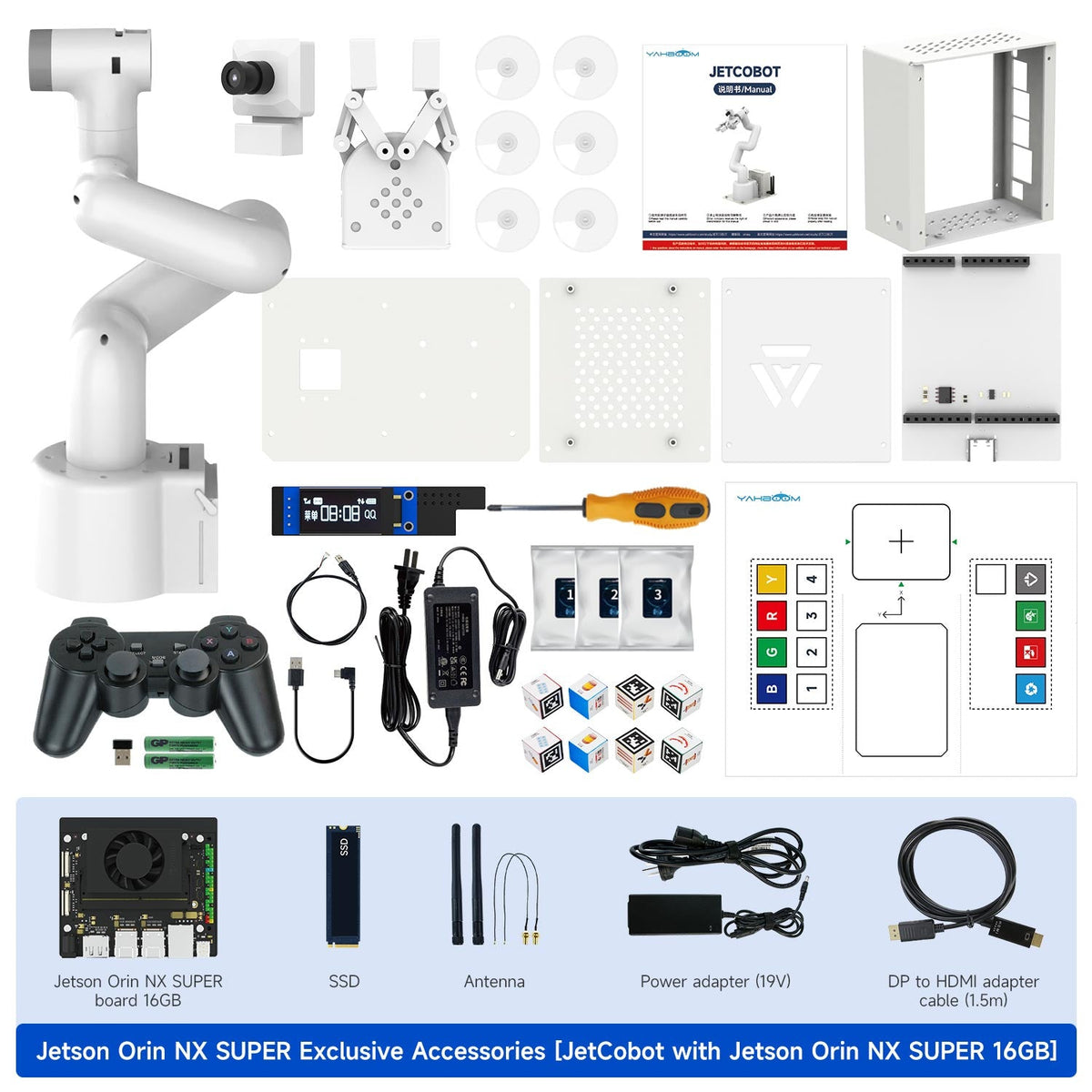 Yahboom JetCobot 7-axis visual collaborative robotic arm STEM Education Python Programming Robot for Jetson NANO 4GB/Orin NANO SUPER/Orin NX SUPER
